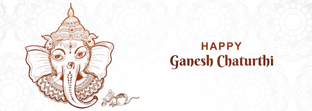 Creative artistic ganesh chaturthi festival banner design