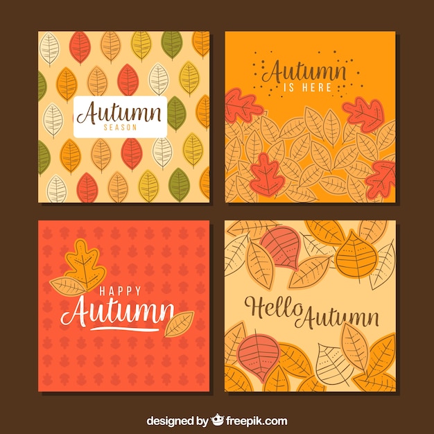 Free vector creative autumn card collection