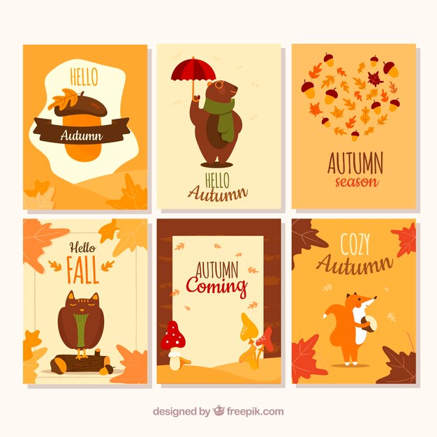 Creative autumn card collection