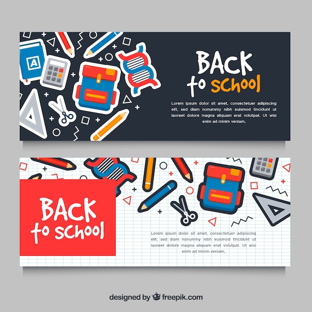 Creative back to school banners