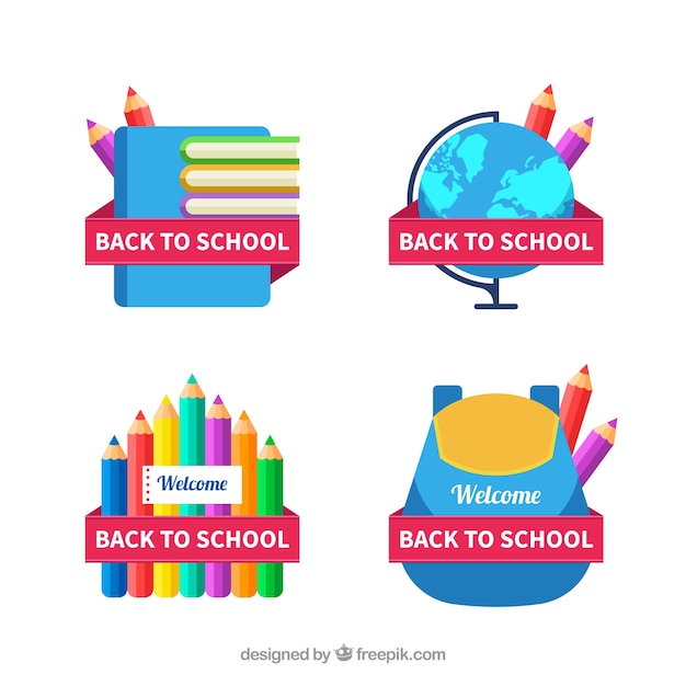 Creative back to school label collection