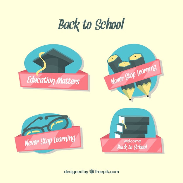 Free Vector creative back to school label collection