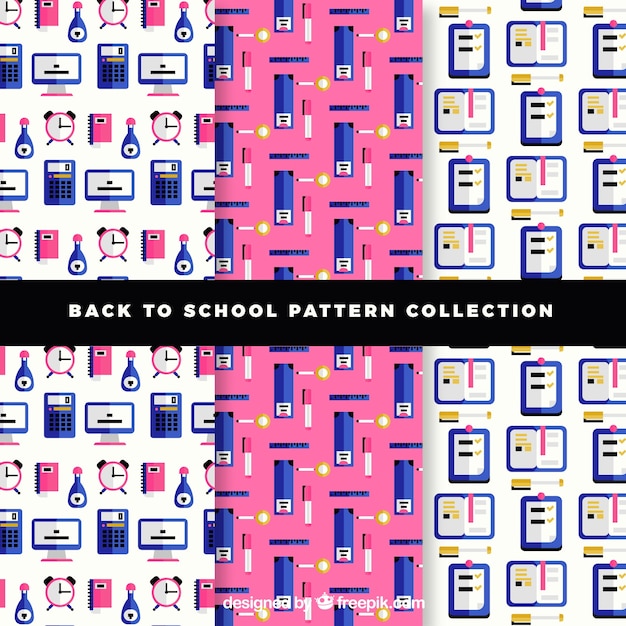 Creative back to school pattern collection