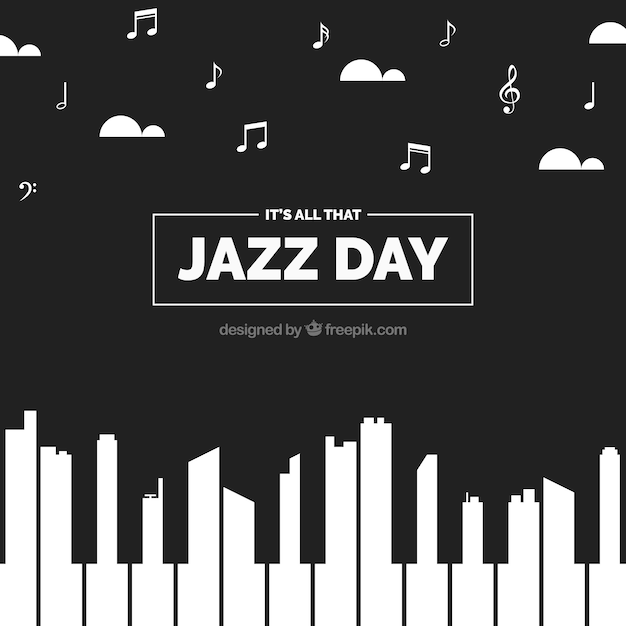 Free Vector creative background of jazz day with piano