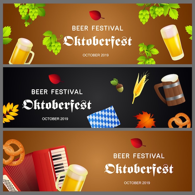 Creative banner collection for beer festival