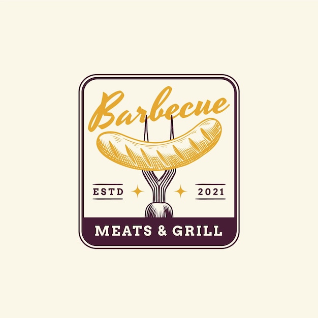 Free Vector creative barbecue logo template with details