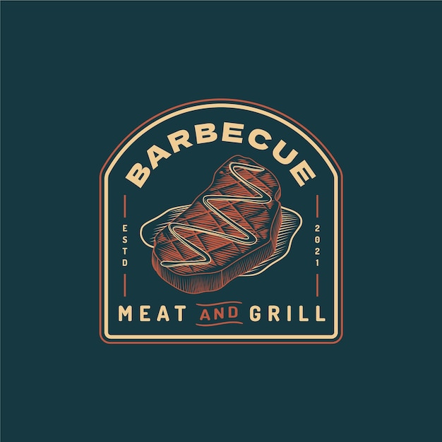 Creative barbecue logo template with details