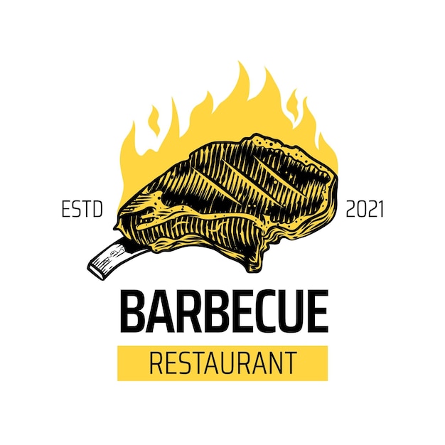 Creative barbecue logo template