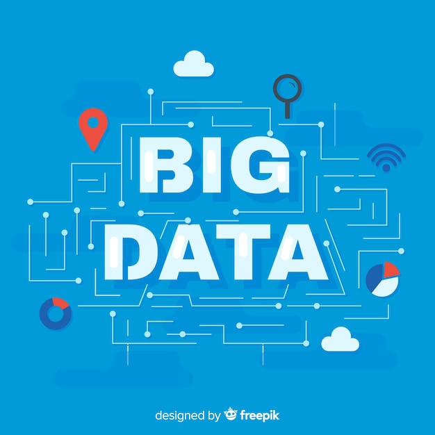 Creative big data background in flat style