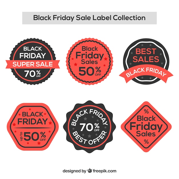 Free Vector creative black friday sale label collection