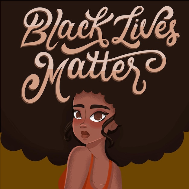 Creative black lives matter message lettering