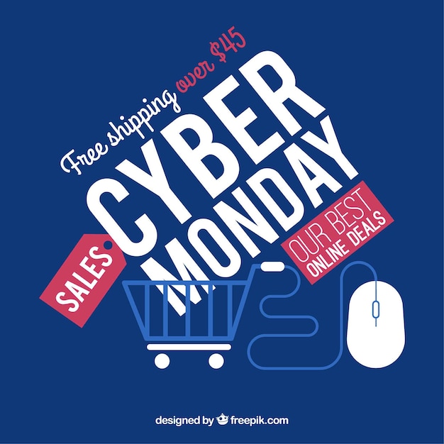 Creative blue cyber monday concept