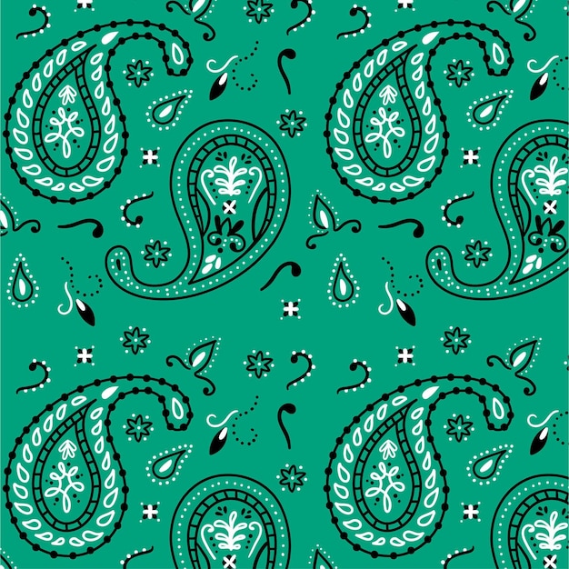 Creative blue drawn paisley pattern