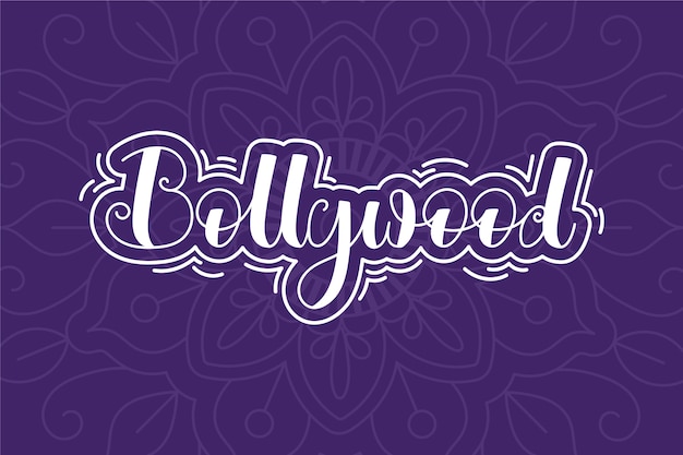 Free Vector creative bollywood lettering with mandala background