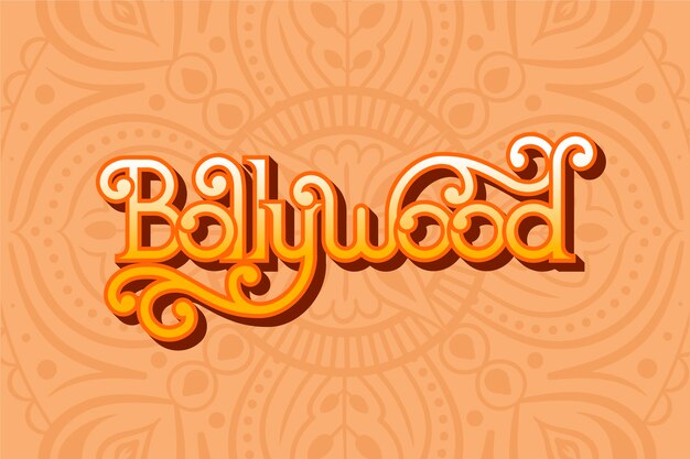 Creative bollywood lettering with mandala wallpaper