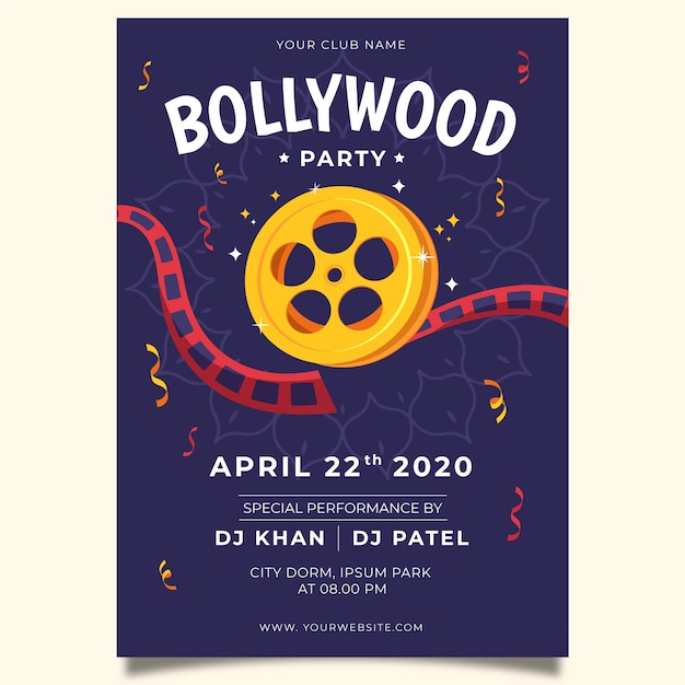 Free Vector creative bollywood party poster