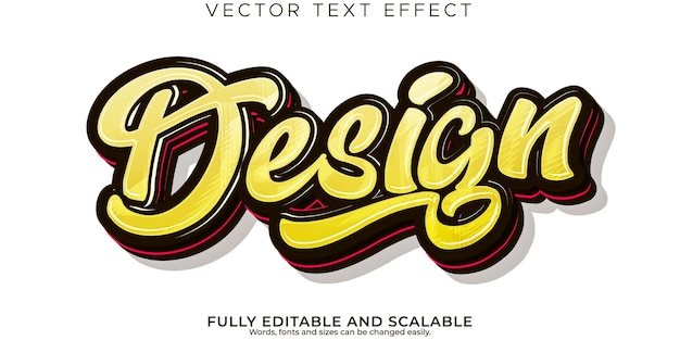 Creative brush text effect editable modern lettering typography font style