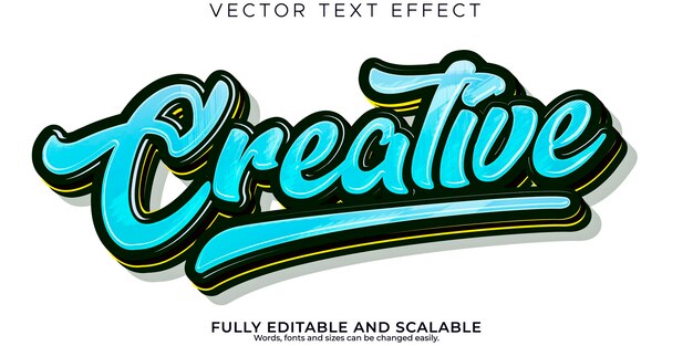 Creative brush text effect editable modern lettering typography font style