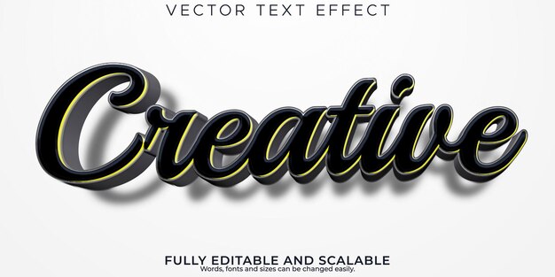 Creative brush text effect editable modern lettering typography font style