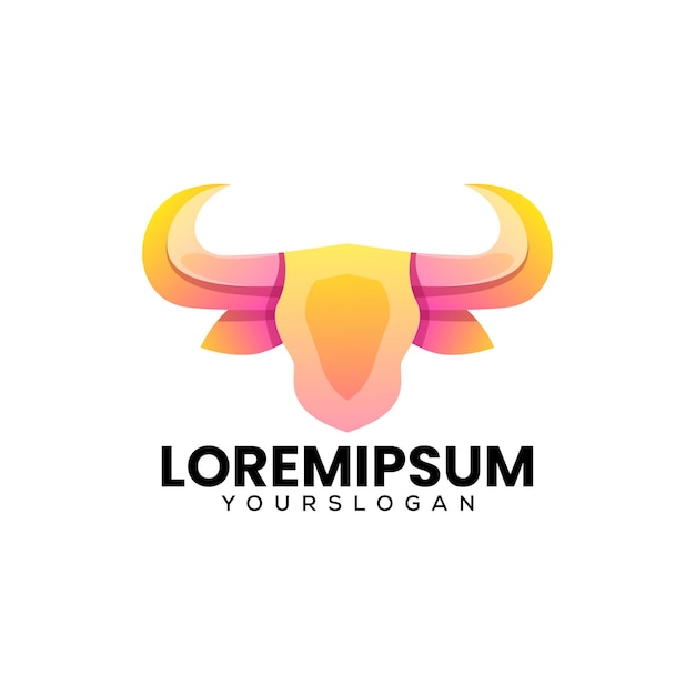 Free Vector creative bull head abstract gradient icon logo design