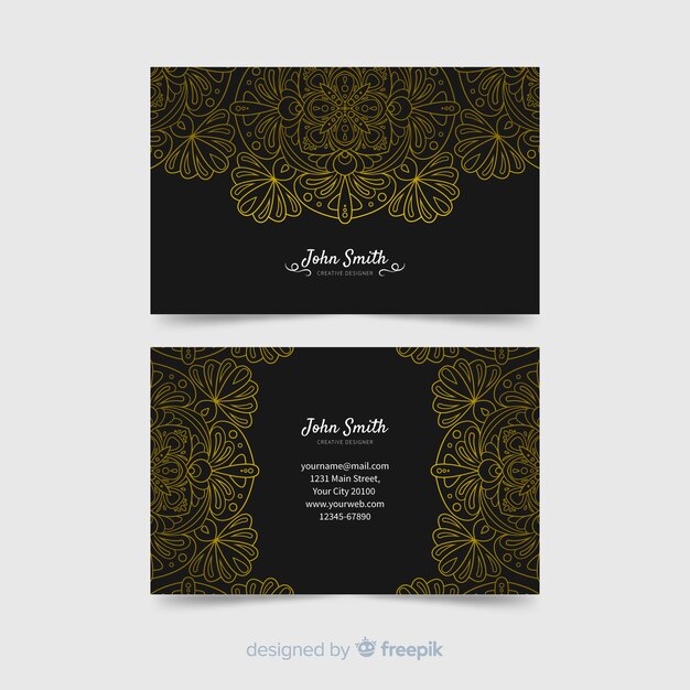 Creative business card with mandala design