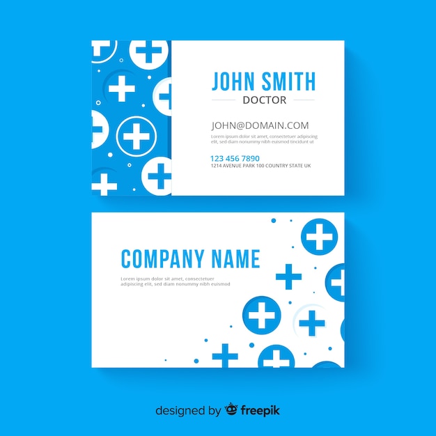 Free Vector creative business card with medical design