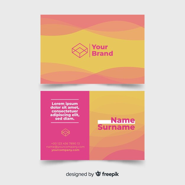 Creative business card with wave shapes