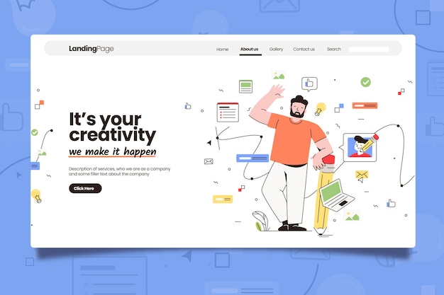 Free Vector creative business landing page