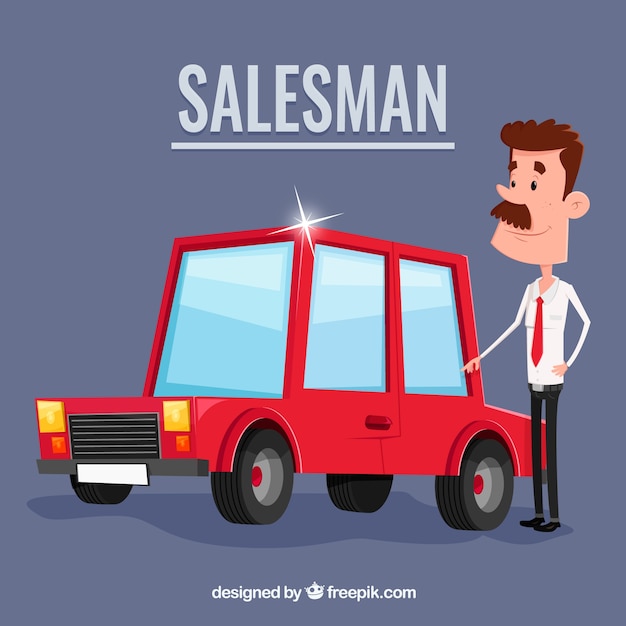 Creative car salesman concept