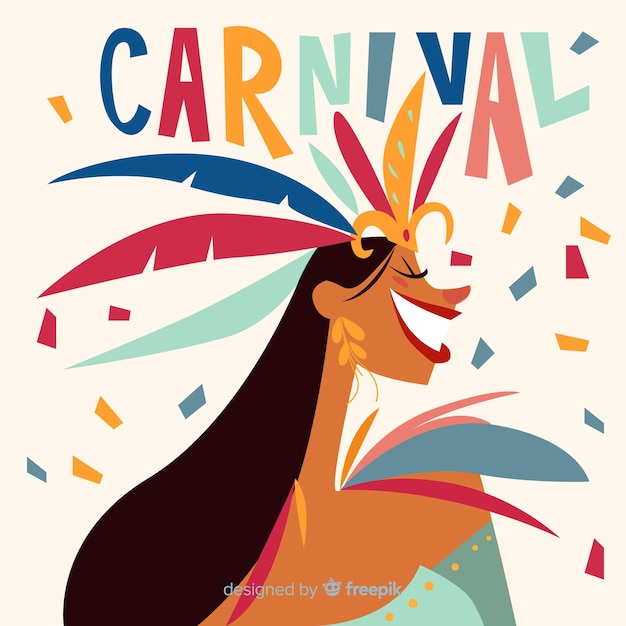 Creative carnival background in flat style