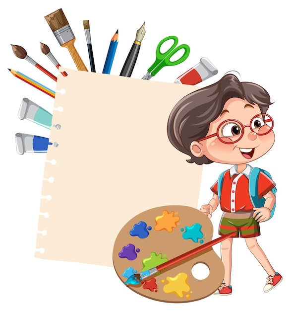 Creative Child with Art Supplies