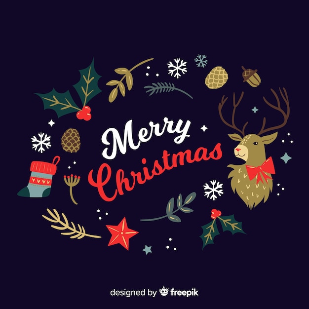 Creative christmas background in flat design