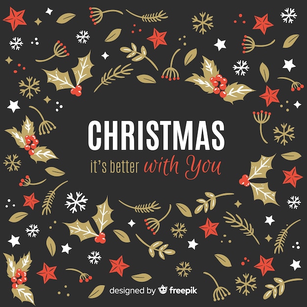 Creative christmas background in flat style