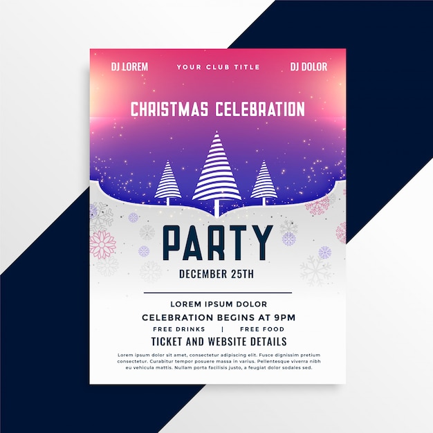 Creative christmas flyer template design