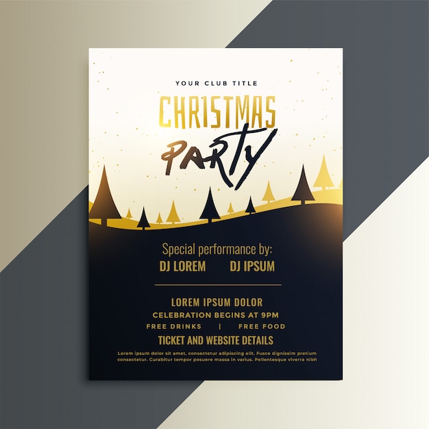 Free Vector creative christmas party invitation flyer design