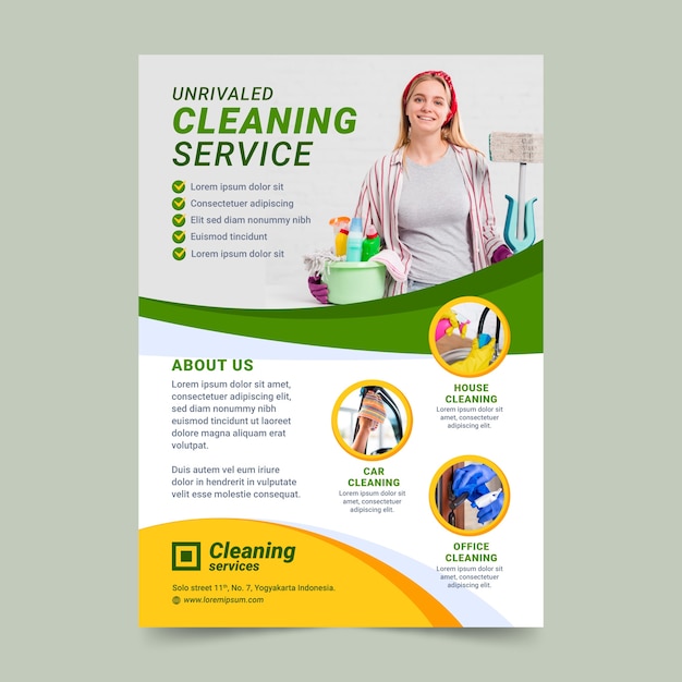 Free Vector creative cleaning service flyer