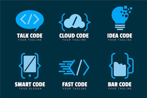 Free vector creative code logo set