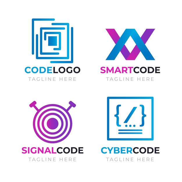 Creative code logo set