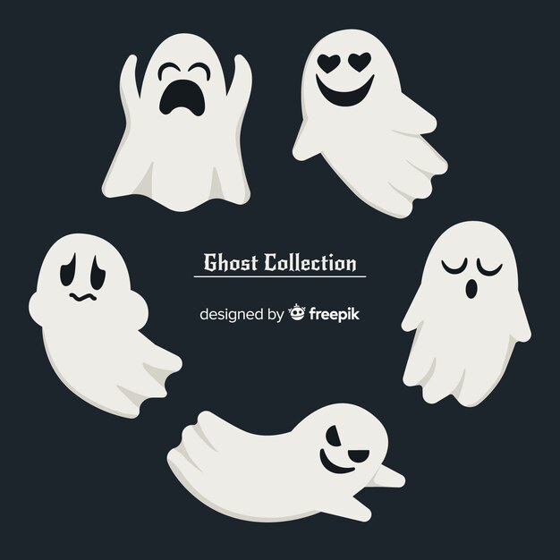 Creative collection of halloween ghosts