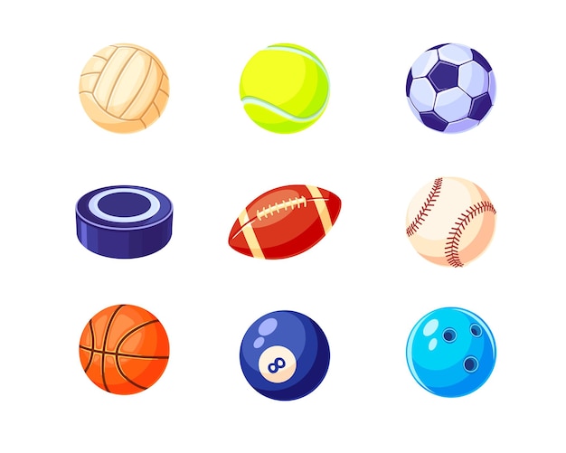 Free Vector creative colorful balls flat illustration set