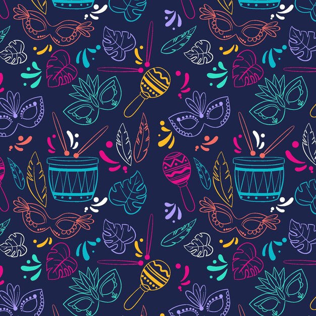 Creative colorful brazilian carnival pattern