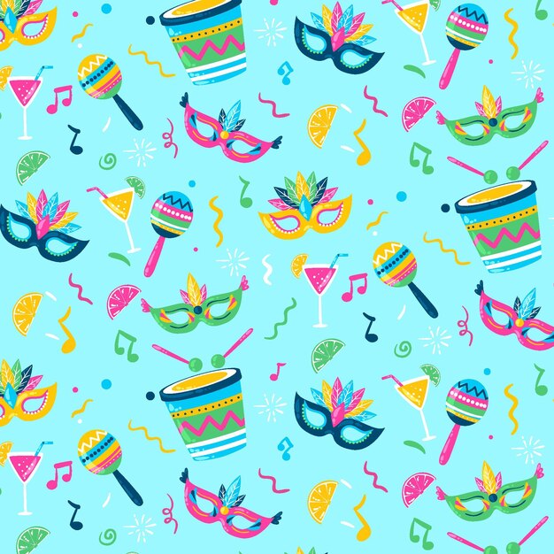 Creative colorful brazilian carnival pattern