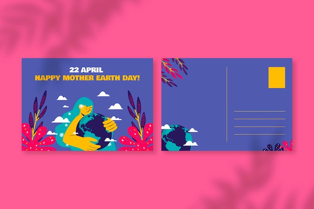 Free Vector creative colorful day environment postcard