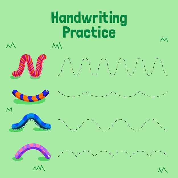 Free Vector creative colorful handwriting practice