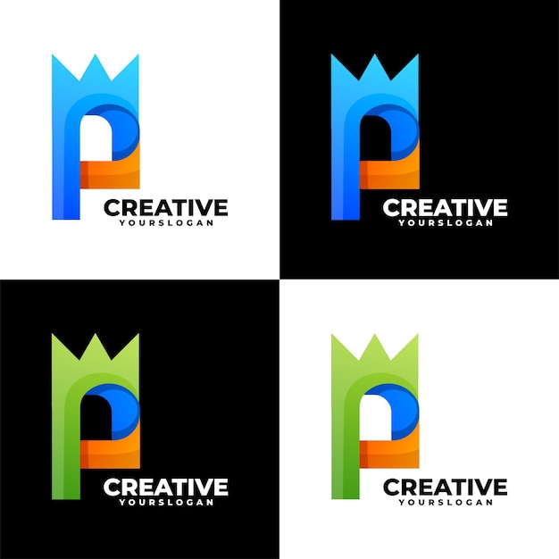 Free Vector creative colorful letter p logo design