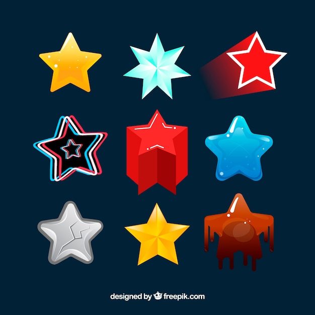 Creative colorful star set