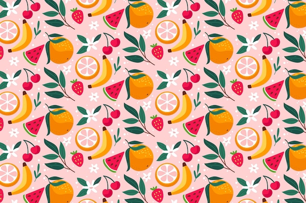 Creative colourful fruity pattern background