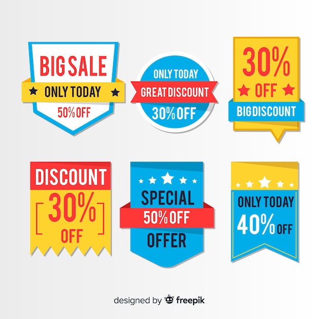 Free Vector creative coupon sale label set