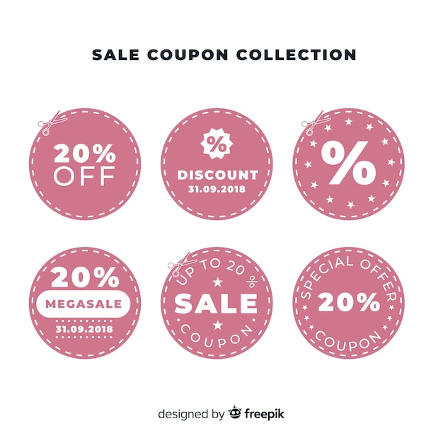 Creative coupon sale label set