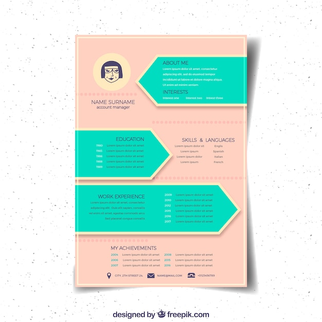 Free Vector creative cv design